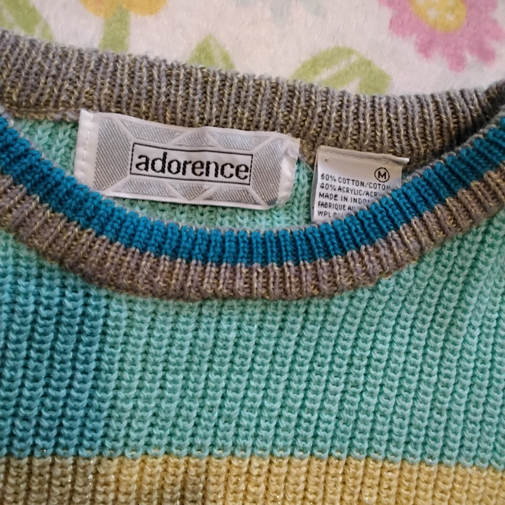 Adorence Women's Size Medium Vintage Spring Cotton Blend Sweater - Picture 4 of 4